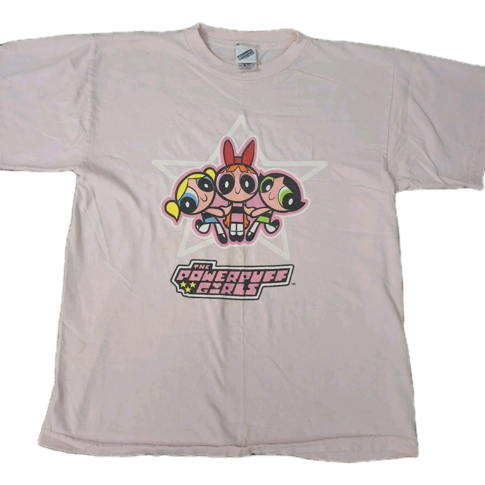 Vintage PowerPuff Girls T-Shirt Youth XL Adult Sm Cartoon Network Pink 1999